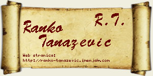 Ranko Tanazević vizit kartica